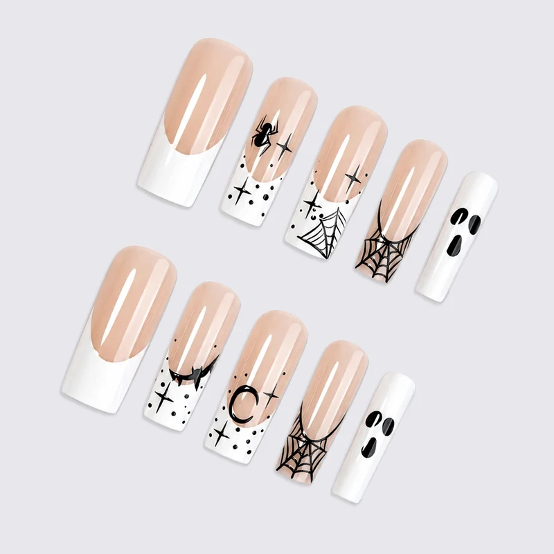 Kunstnagelset mit Halloween-Motiven und kreativen Designs Brehn