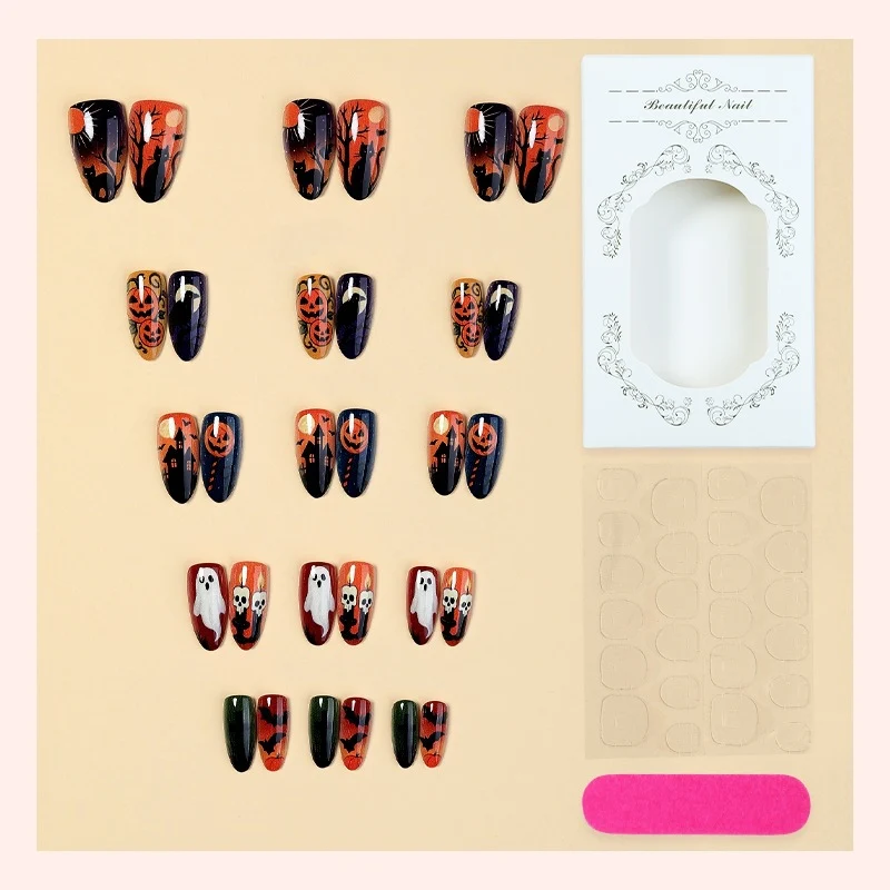 Kunstnagelset mit Halloween-Motiven Brehn