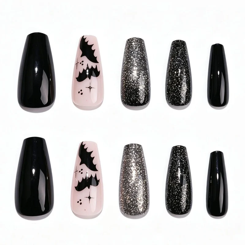 Kunstnagelset mit Halloween-Motiv und schaurigen Designs Brehn