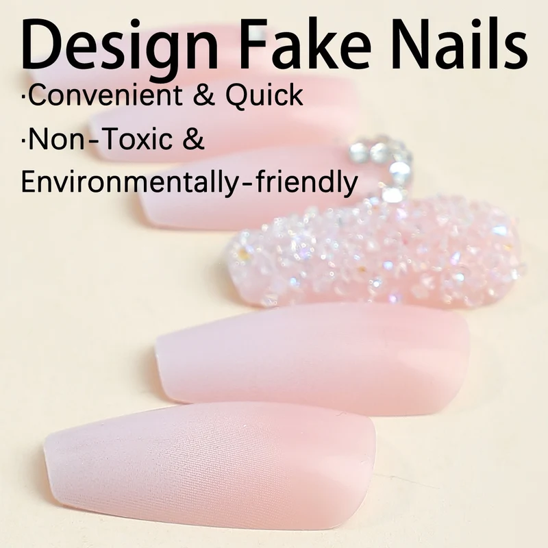 Kunstnagelset mit Glitzer- und Schneeflocken-Design Brehn
