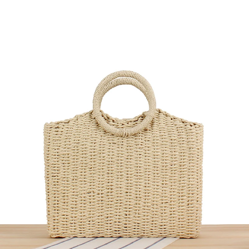 Geflochtene Strandtasche mit runden Griffen Skanto