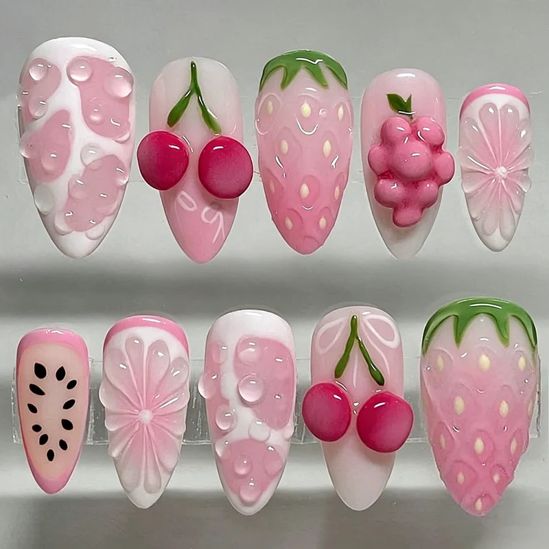 Künstliches Nail Art Set mit frischen Früchte-Designs Brehn