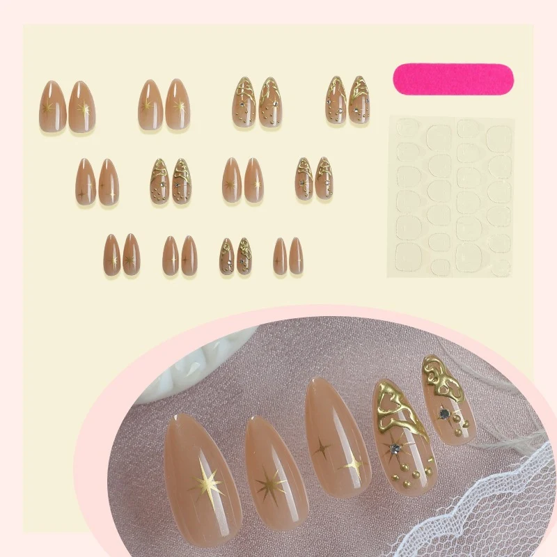 Kunstnagelset mit Glamourösen 3D-Verzierungen Brehn