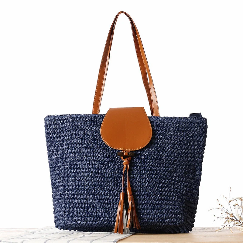 Elegante Korbtasche mit Lederdetails Skanto