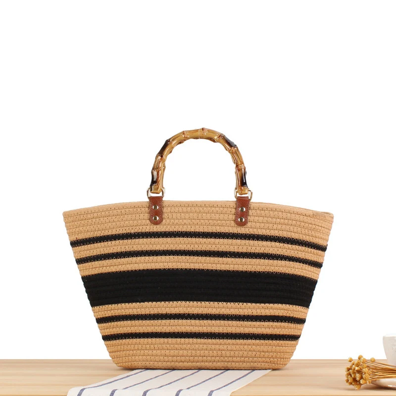 Elegante Korbtasche mit Bambusgriff Skanto