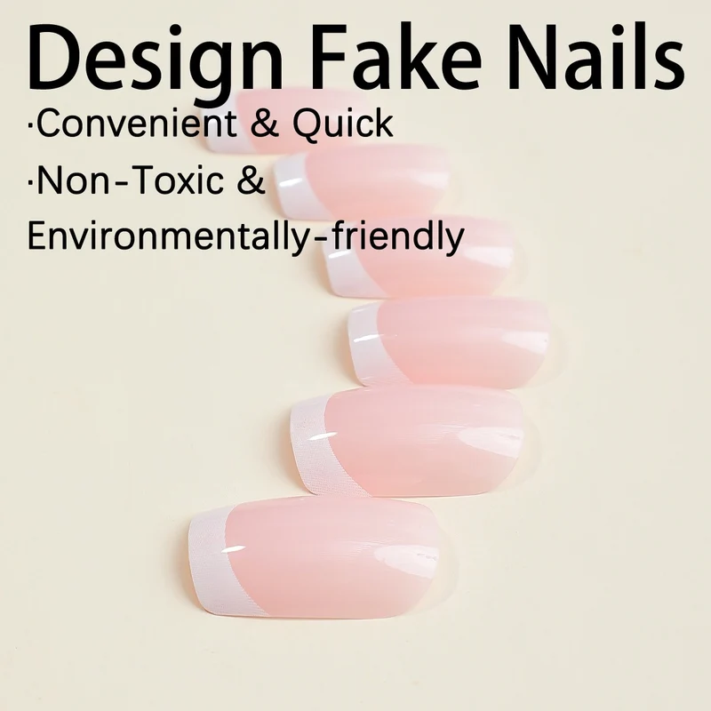 Künstliches Nagelset mit elegantem French-Maniküre-Design Brehn