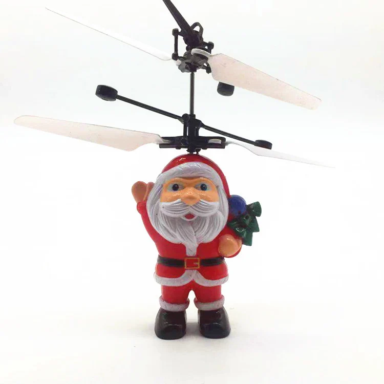 Fliegende Weihnachtsmann Dekofigur mit Rotor