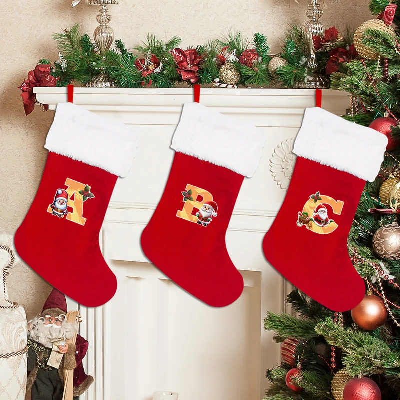 Festlicher Weihnachtsstrumpf mit personalisierbarem Motiv