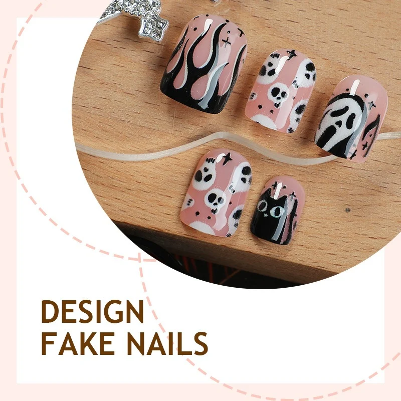 Kreatives Kunstnagelset mit Gruselmotiven Brehn
