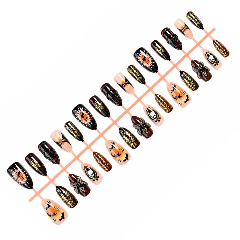 Kreatives Kunstnagelset mit gruseligen Halloween-Motiven Brehn