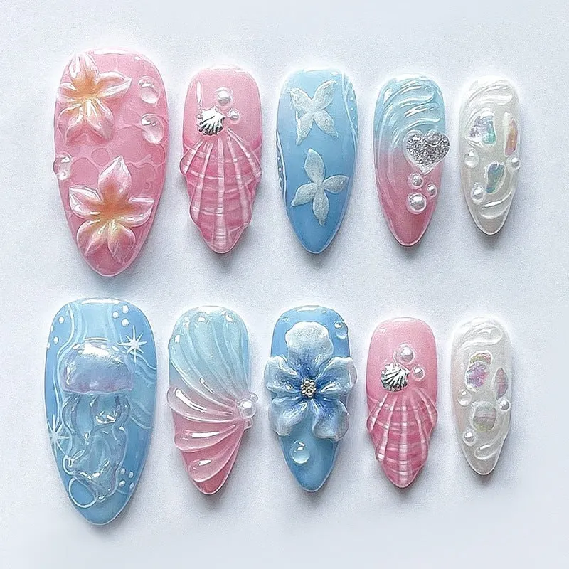 Kreatives Kunstnagelset mit Glitzer- und Einhornmotiven Brehn