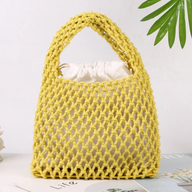 Handgeknüpfte Tote Bag aus Naturbaumwolle Skanto