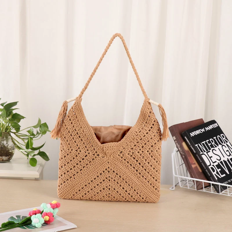 Handgemachte Makramee Shopper-Tasche Skanto
