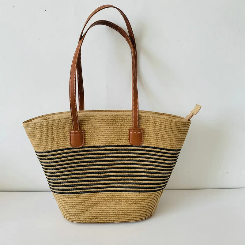 Trendige Korbtasche mit eleganten Lederakzenten Skanto