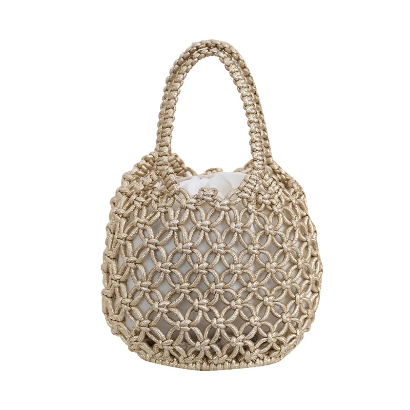 Handgefertigte Shopper-Tasche in feinem Makramee Skanto
