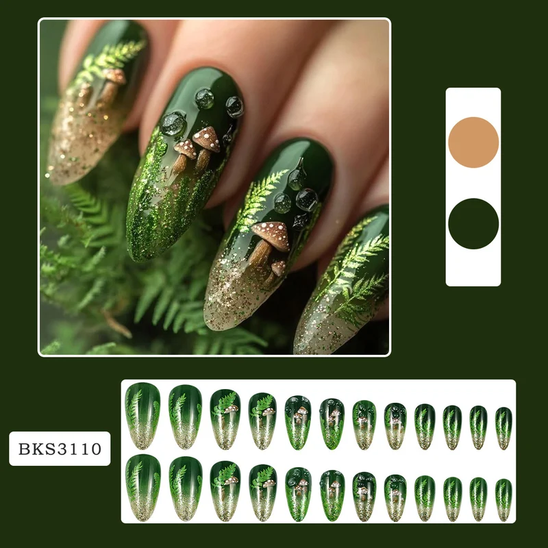 Glamouröses Kunstnagelset mit elegantem Glitzer- und Designakzenten Brehn