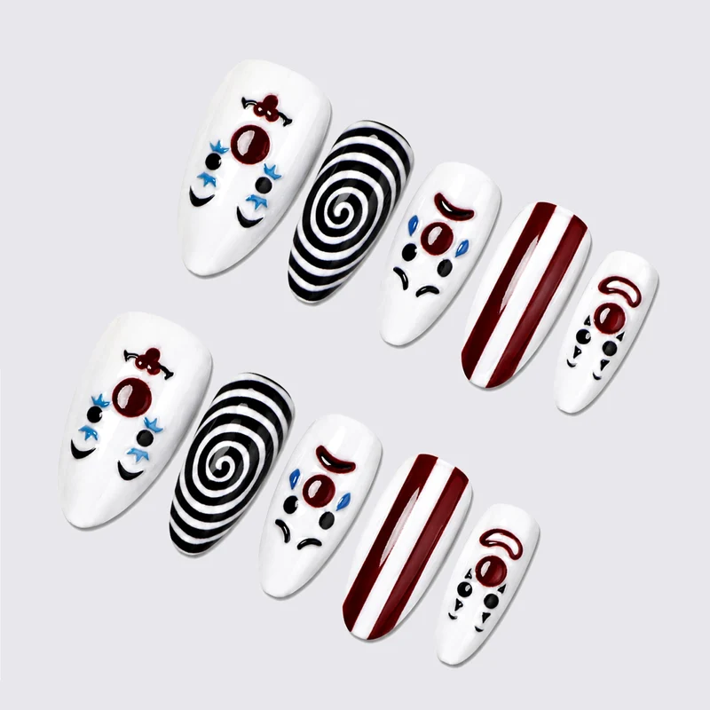 Kreatives Kunstnagelset mit Clown-Motiven Brehn