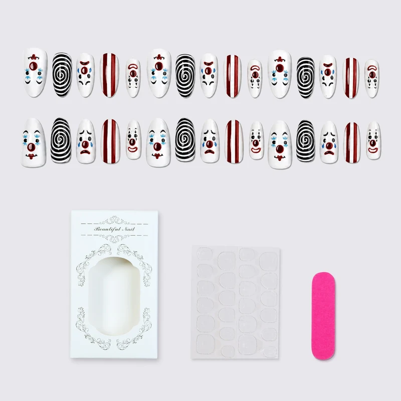 Kreatives Kunstnagelset mit Clown-Motiven Brehn