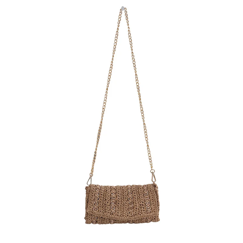 Clutch mit Kettenriemen und handgemachtem Makramee Skanto