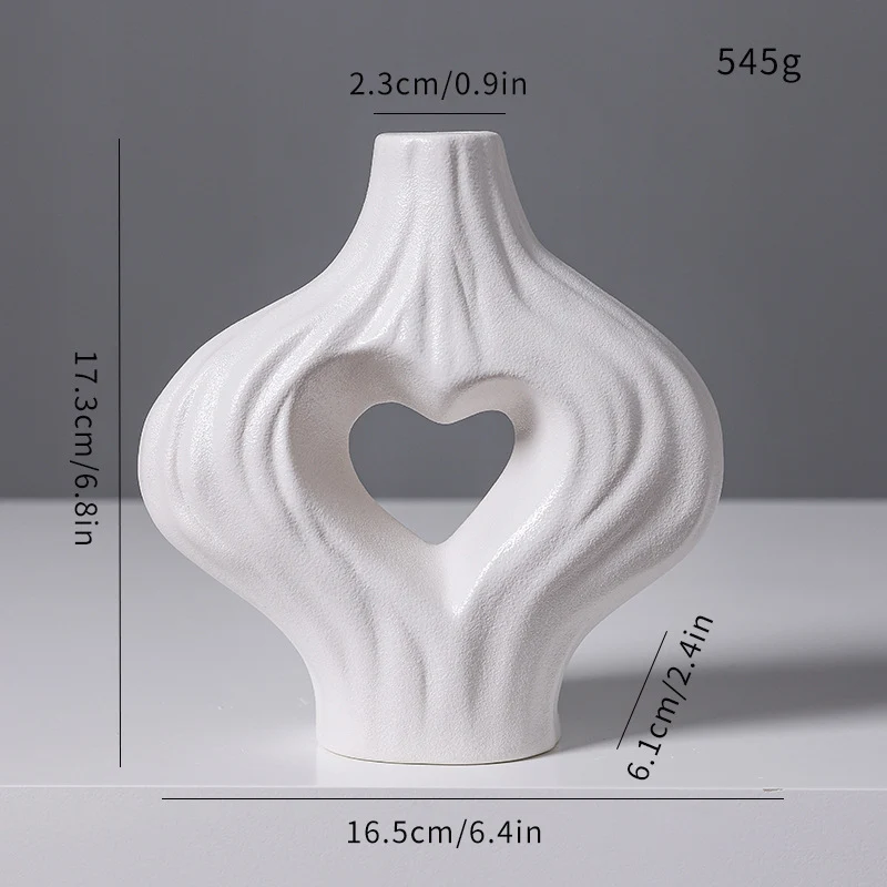 Dekorative herzförmige Keramikvase Brehn