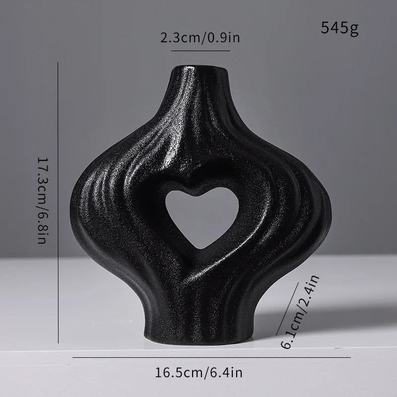 Dekorative herzförmige Keramikvase Brehn