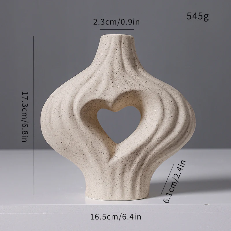 Dekorative herzförmige Keramikvase Brehn