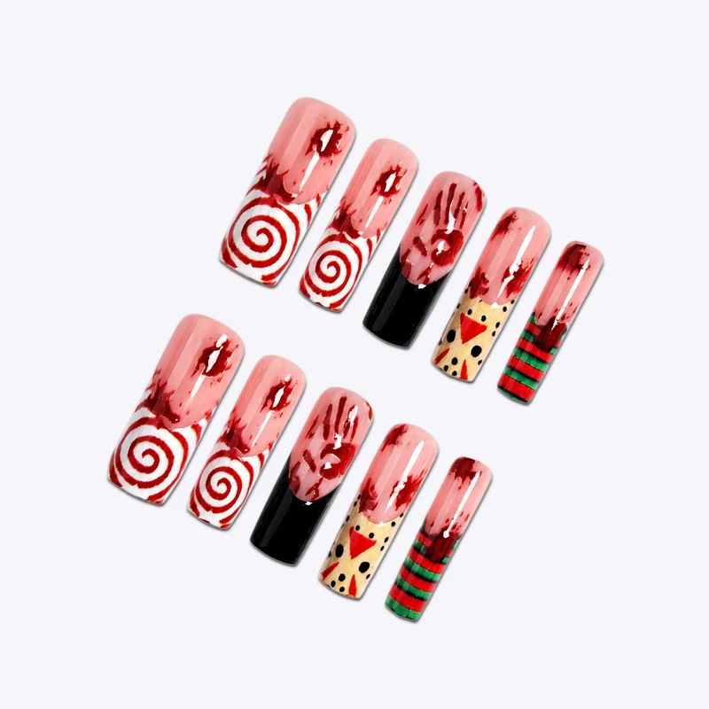 Kreatives Halloween Kunstnagelset mit skurrilen Motiven Brehn