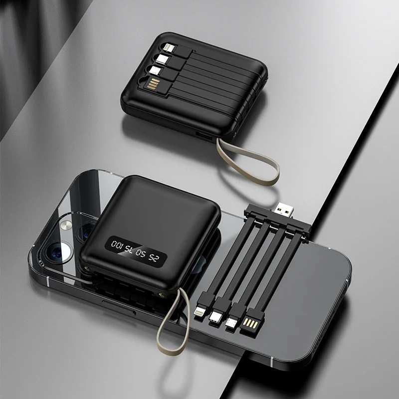 Multifunktionale Powerbank mit integriertem Kabel Skanto