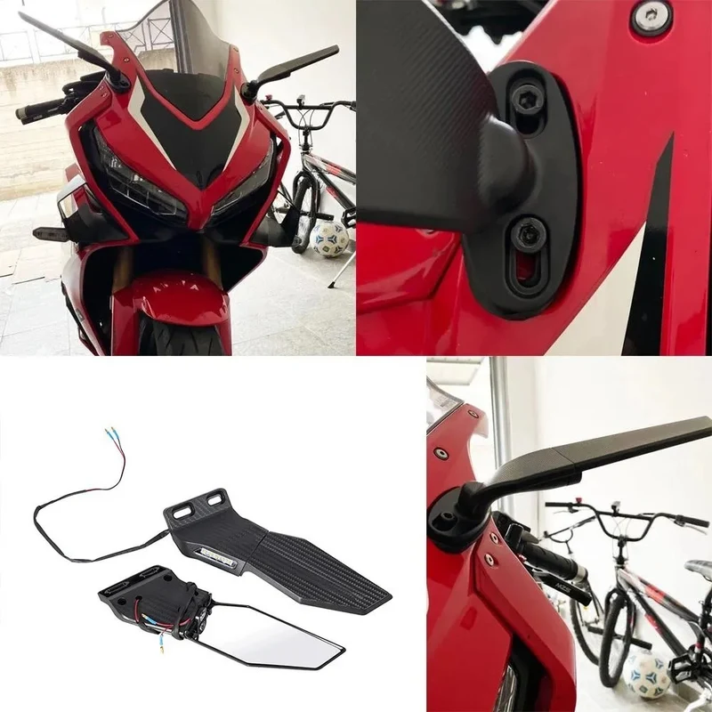 Motorradspiegel-Set mit integriertem LED-Blinker Skanto