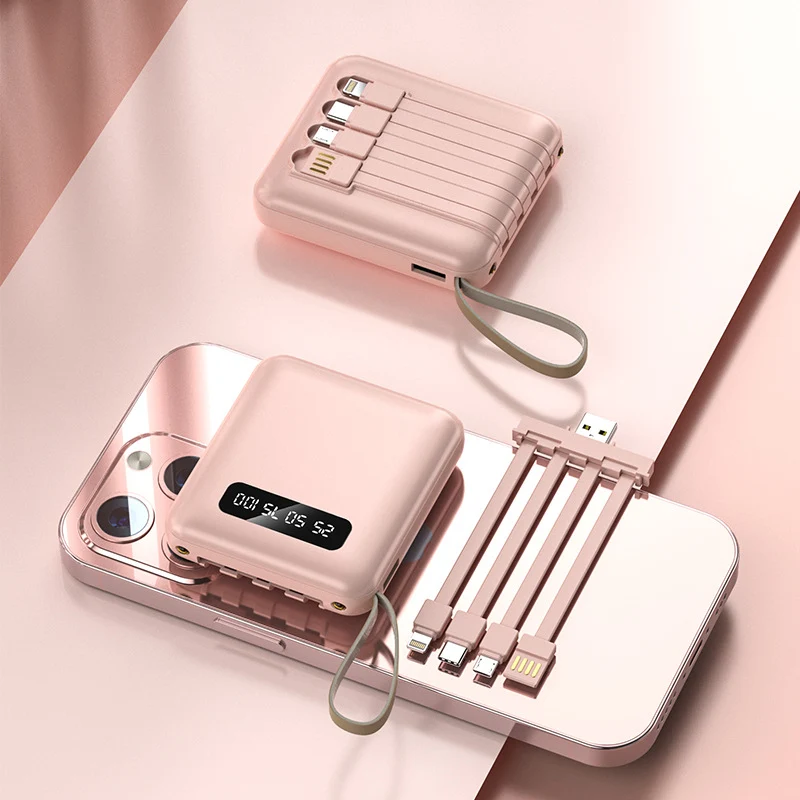 Multifunktionale Powerbank mit integriertem Ladekabel Skanto
