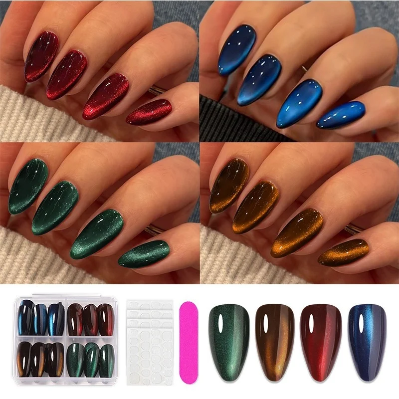Elegantes Kunstnagelset mit Hochglanz und spitzen Design Brehn