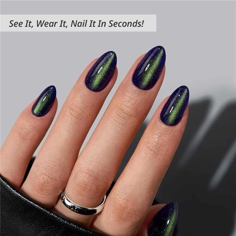 Elegantes Kunstnagelset mit Hochglanz und spitzen Design Brehn