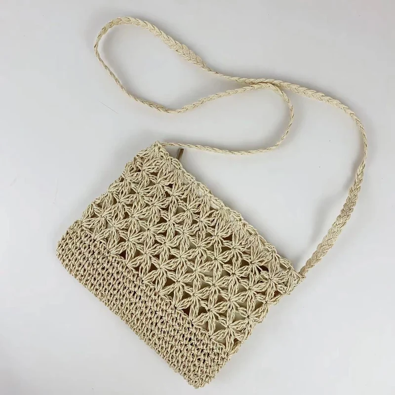 Makramee-Umhängetasche mit Blumenmuster Skanto
