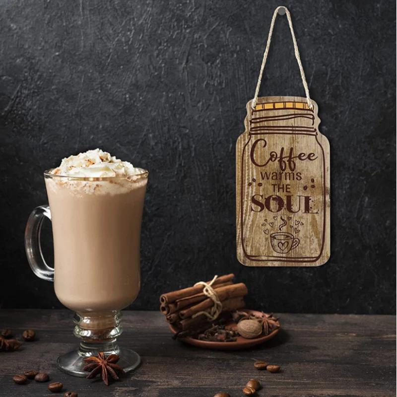 Rustikale kaffeethemed Holz Wandkunst