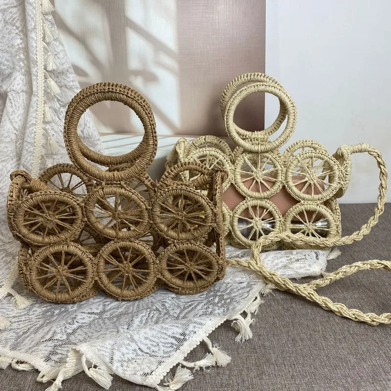 Künstlerische Korbtasche mit auffälligem Muster Skanto