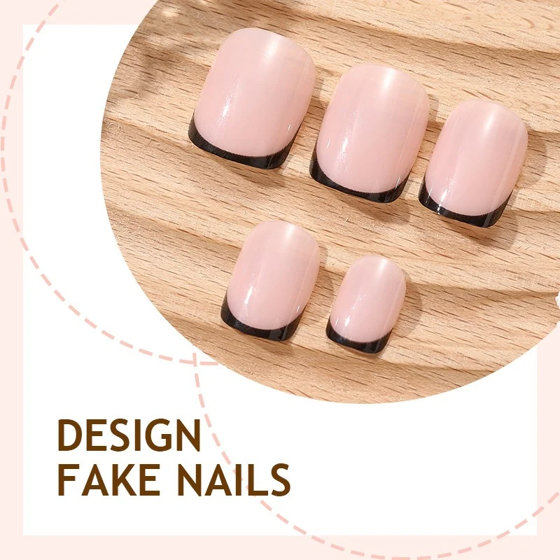 Elegante Kunstnagelset mit Schwarz-Spitzen Brehn