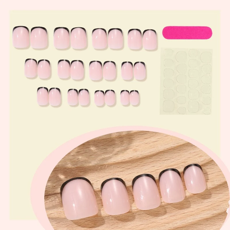 Elegante Kunstnagelset mit Schwarz-Spitzen Brehn