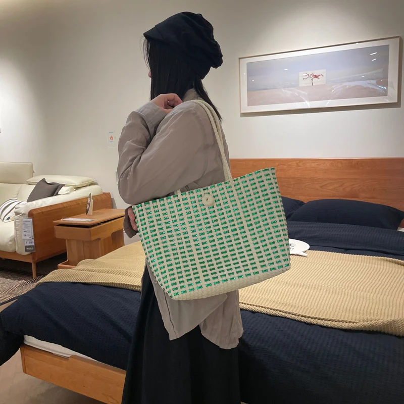 Handgewebte Einkaufs- und Strandtasche Skanto