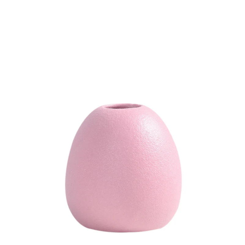 Zeitgenössische eiförmige Keramikblumenvase Brehn