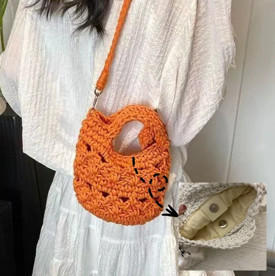 Handgeknüpfte Tasche mit geflochtener Textur Skanto