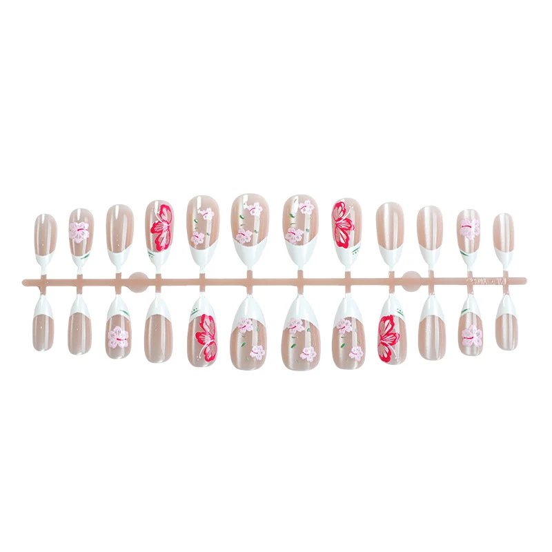 Premium Floral Press-On Nail Art Set