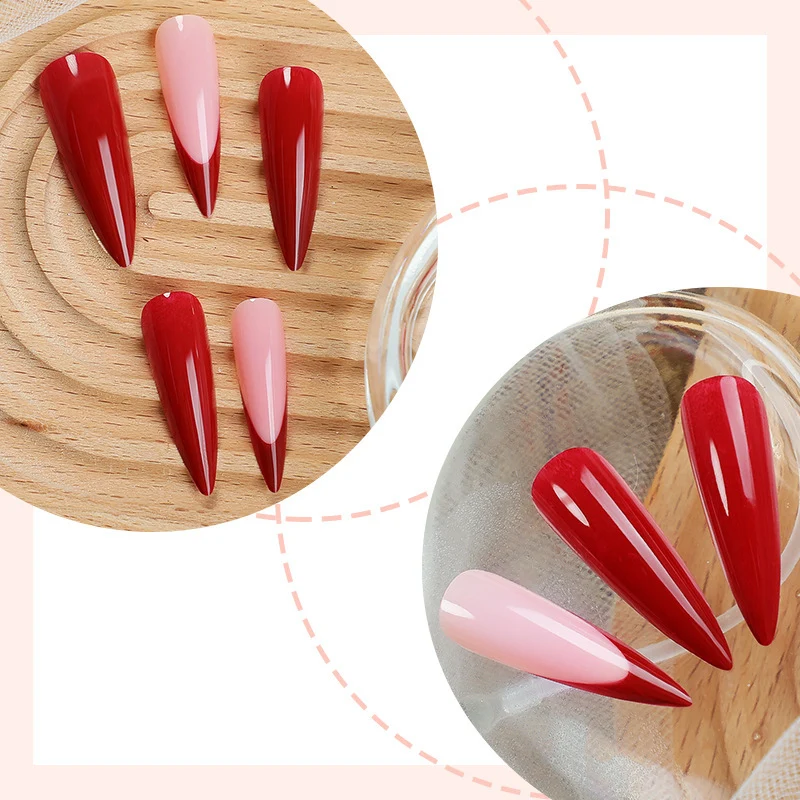 Scharfe spitze Press-On Nagelkunst Set