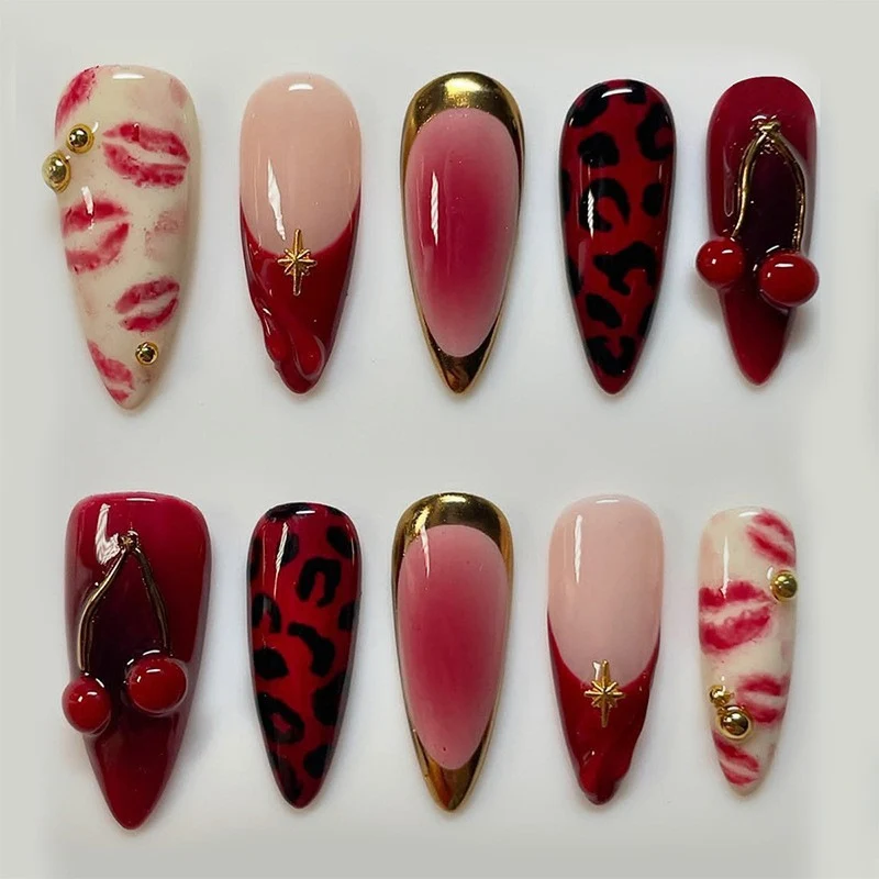 Kuss-inspiriertes glamouröses Press-On-Nagelset