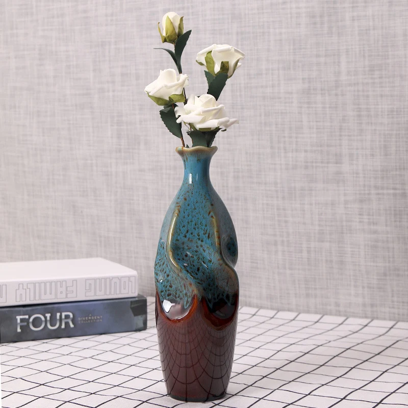 Artisanale Keramische Dekorative Flasche Vase Brehn