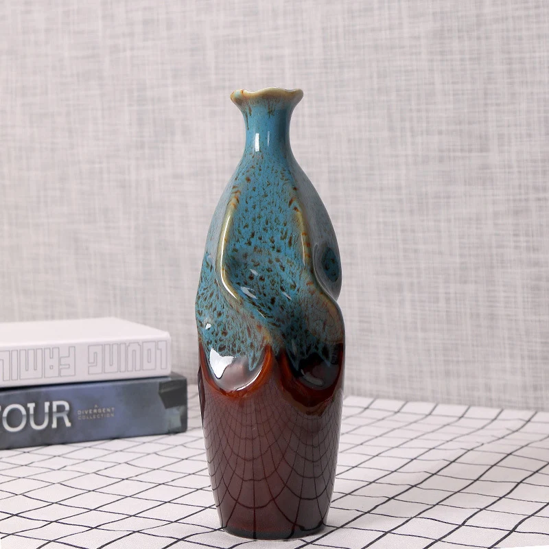 Artisanale Keramische Dekorative Flasche Vase Brehn