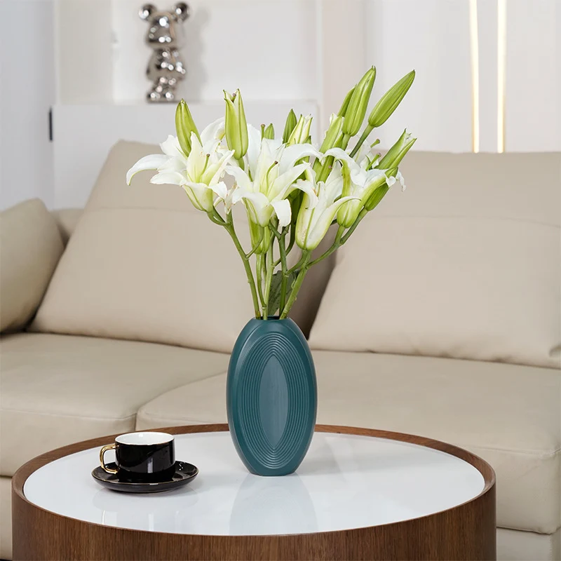 Texturierte ovale dekorative Vase Brehn