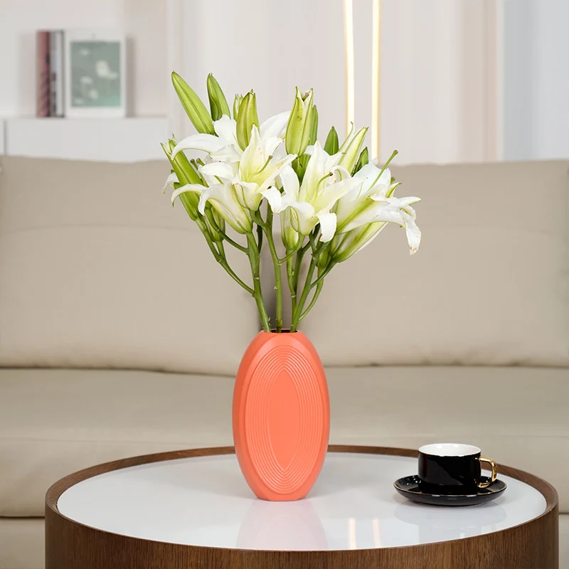 Texturierte ovale dekorative Vase Brehn