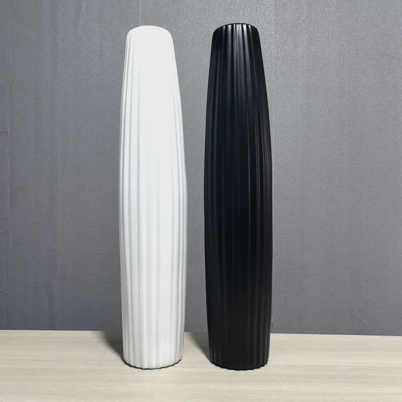 Elegante große dekorative gerippte Vase Brehn
