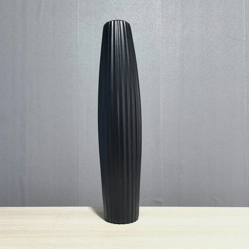 Elegante große dekorative gerippte Vase Brehn