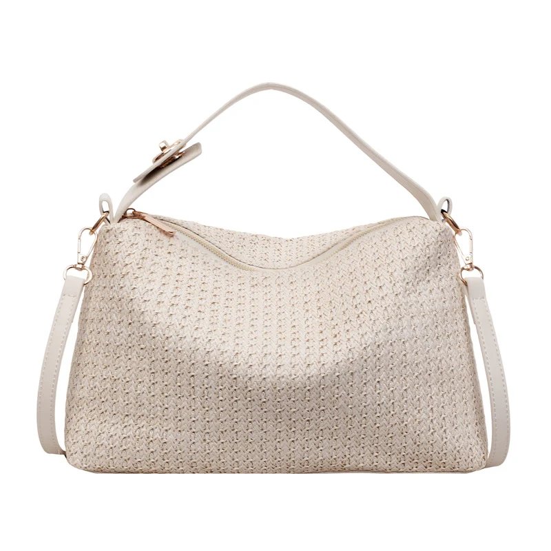 Elegante Strohtasche mit abnehmbarem Schultergurt Skanto